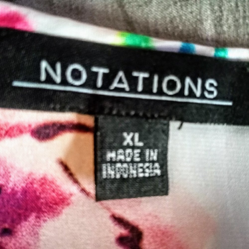 Notations Pleated Butterfly Print Sleeveless Top … - image 4